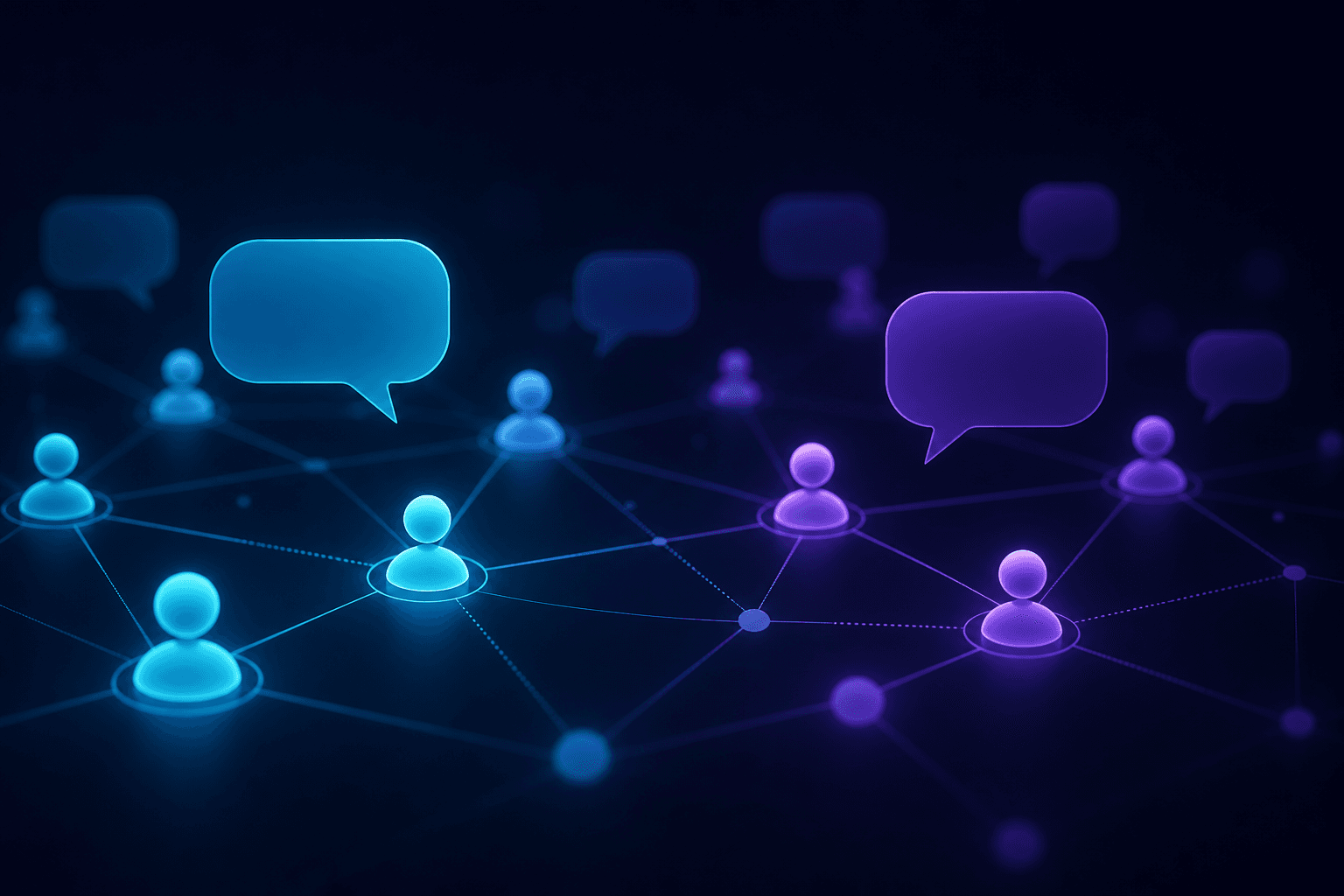 Connected nodes representing early community conversations